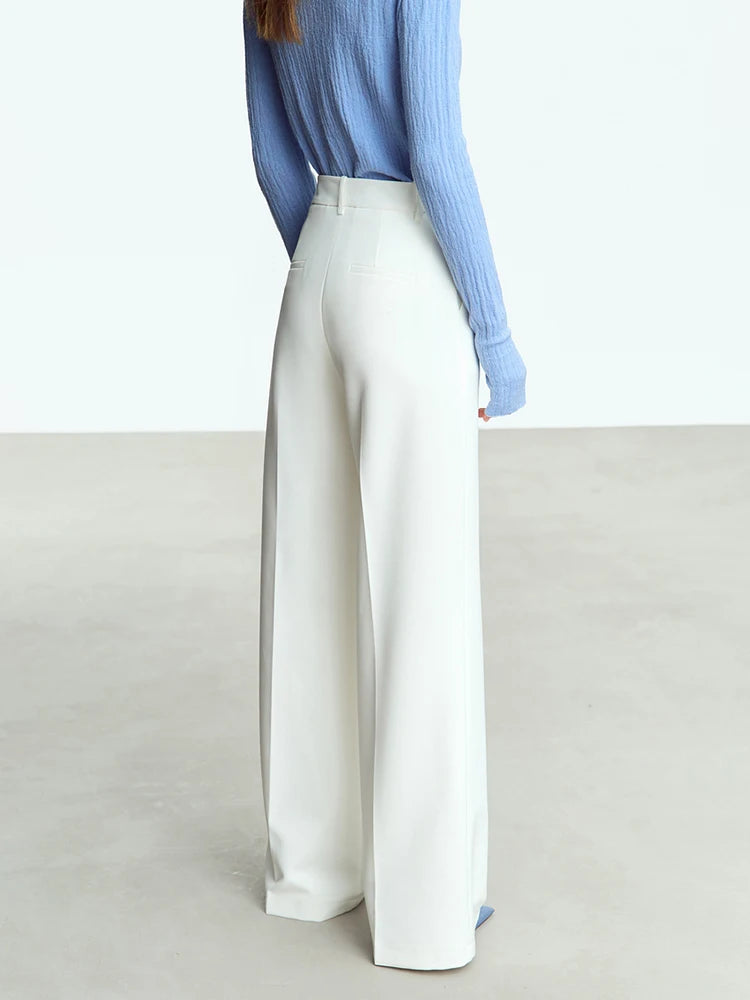 AMII Minimalist Loose Wide Leg Straight Trousers