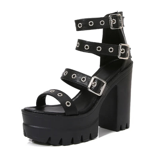13cm High Heel Chunky Platform Sandasl