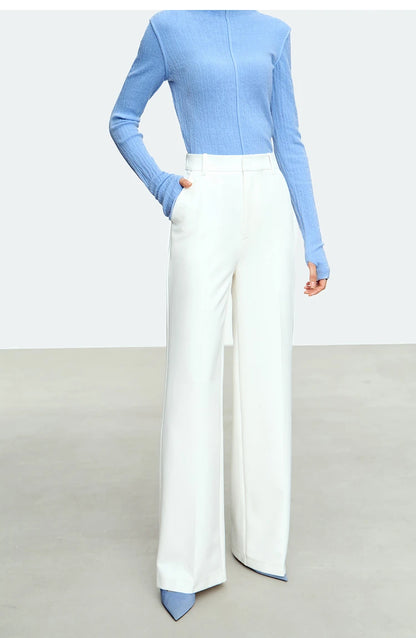 AMII Minimalist Loose Wide Leg Straight Trousers