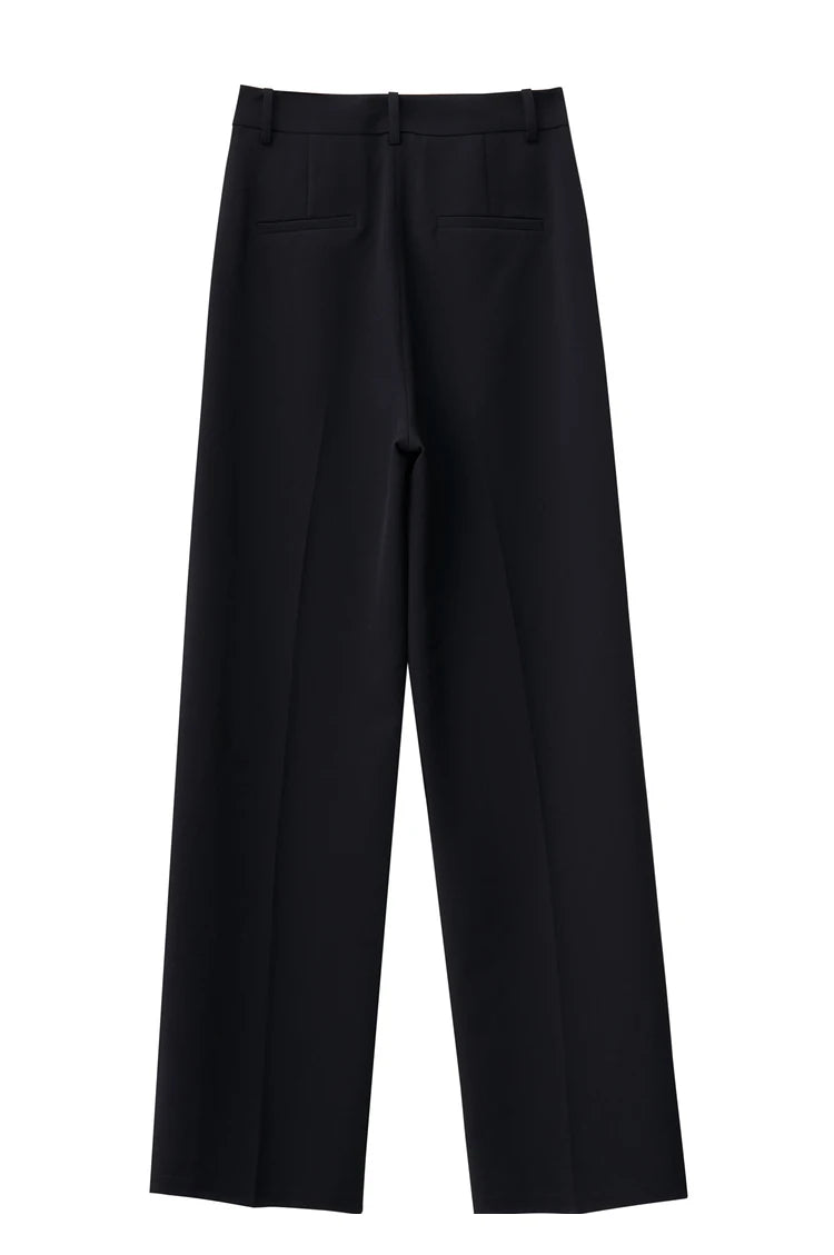 AMII Minimalist Loose Wide Leg Straight Trousers