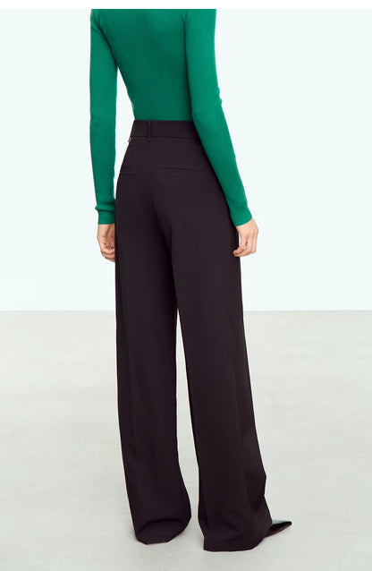 AMII Minimalist Loose Wide Leg Straight Trousers