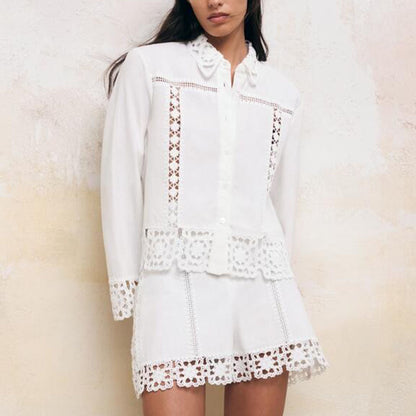 Crochet Shirt & Shorts Set