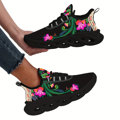 Floral, Soft Thick Shock Absorbing Sole, Lightweight, Non Slip Sneakers
