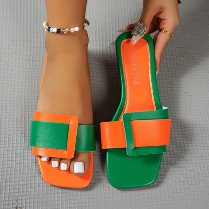 Two tone Flat Mules