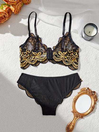 Bra and panties lace lingerie set