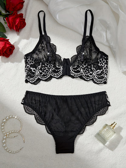 Bra and panties lace lingerie set