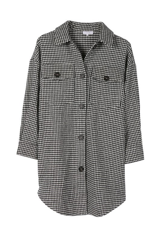 Hound tooth long jacket