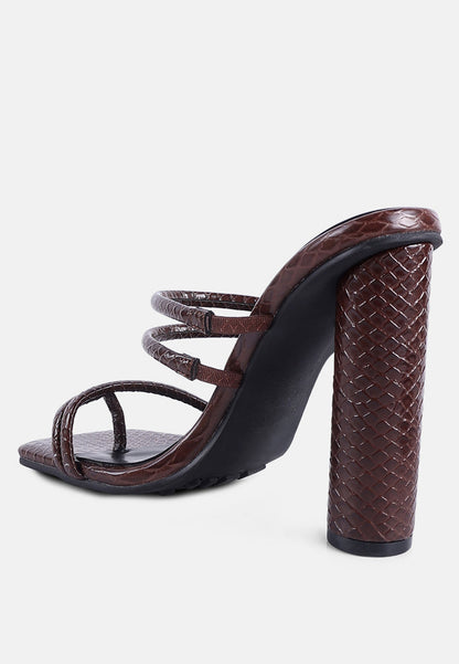 dandelion high block heeled croc sandals-7