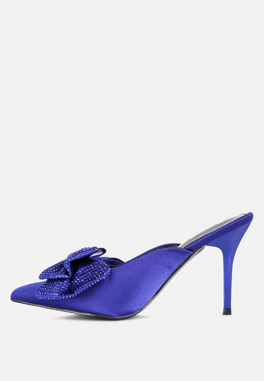 elisda blue diamante bow heeled mules-10