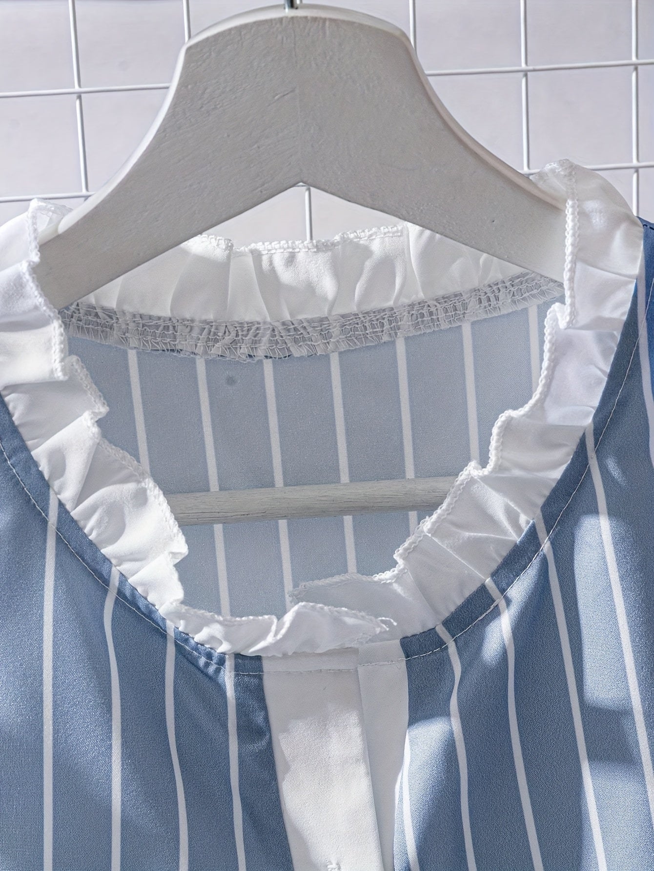 Pearl Buttons Blue & White Striped Vest