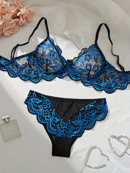 Bra and panties lace lingerie set