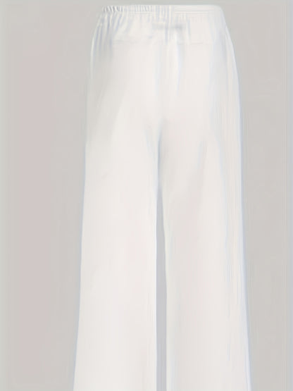Linen Floral Print Wide Leg Pants