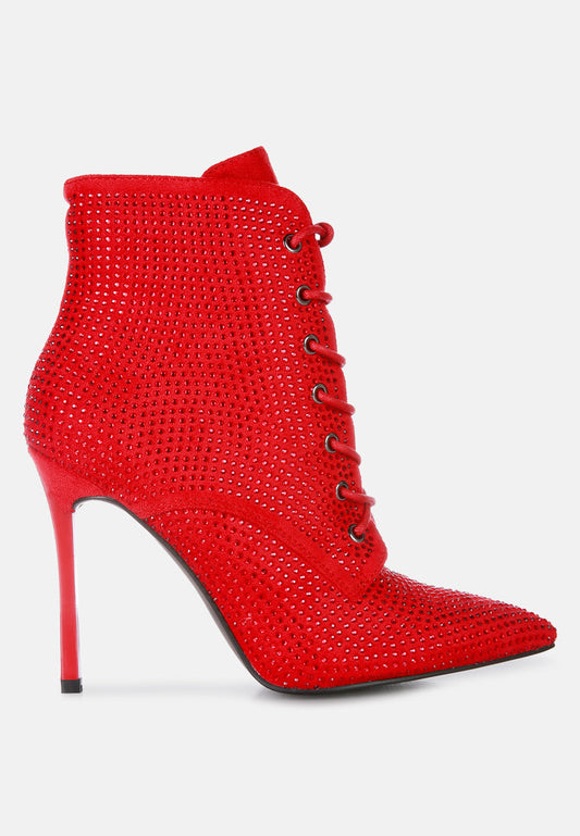 head on faux suede diamante ankle boots-0