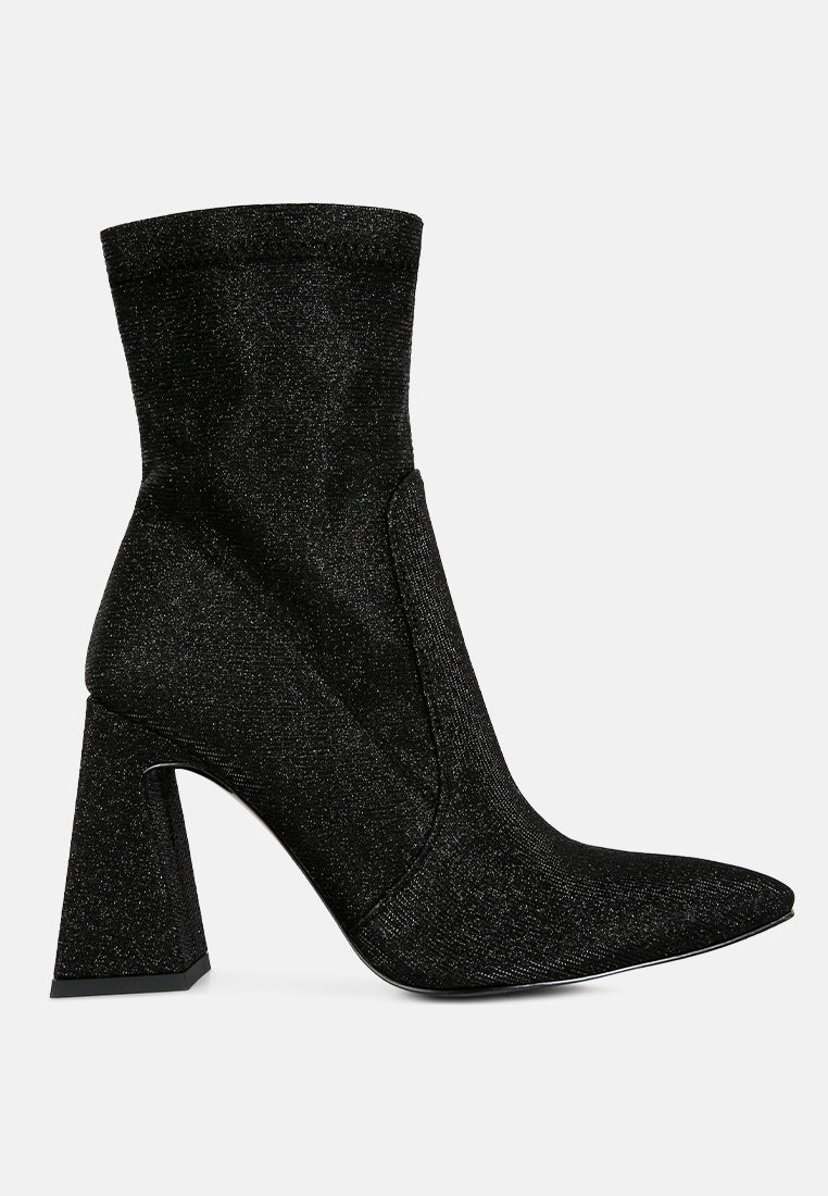 hustlers shimmer block heeled ankle boots-0