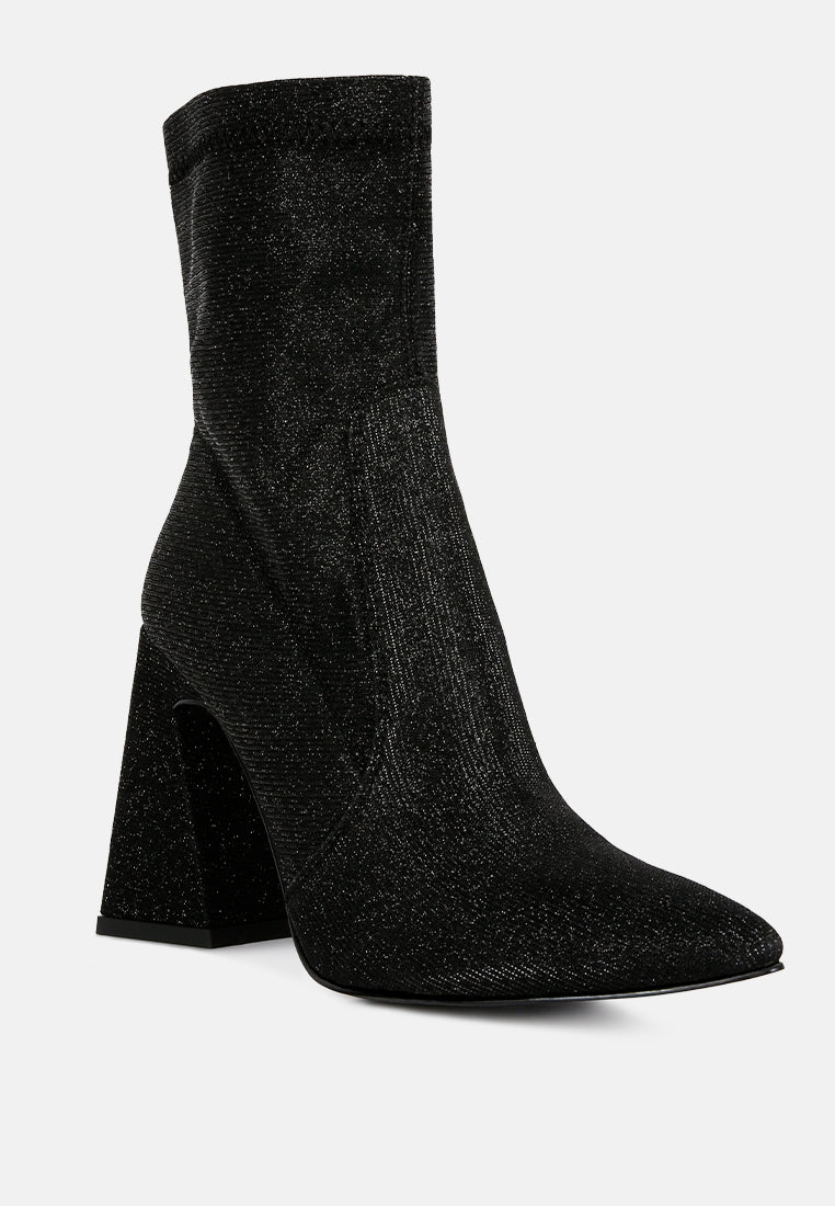hustlers shimmer block heeled ankle boots-1
