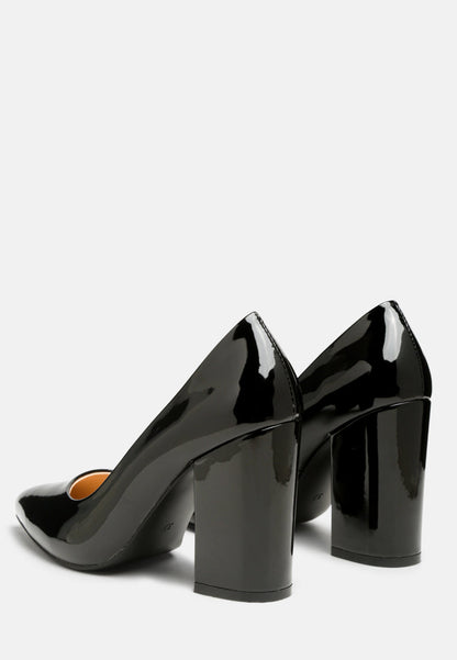 Kamira Patent Block Heeled Pumps-19