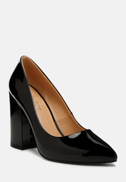 Kamira Patent Block Heeled Pumps-18