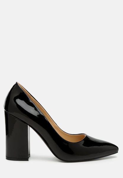 Kamira Patent Block Heeled Pumps-17