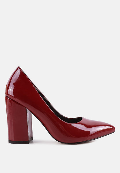 Kamira Patent Block Heeled Pumps-12