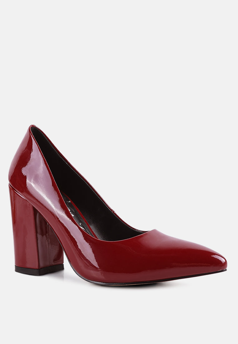 Kamira Patent Block Heeled Pumps-13