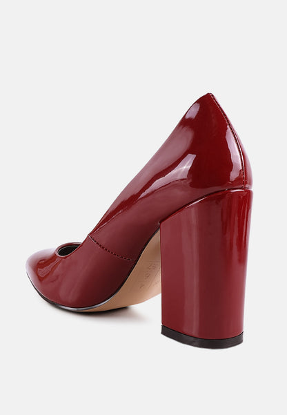 Kamira Patent Block Heeled Pumps-14