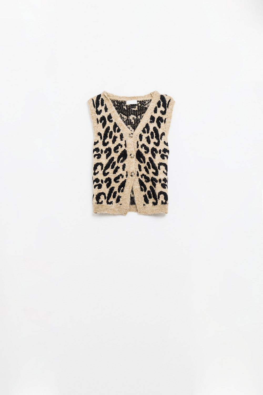 leopard print knitted vest