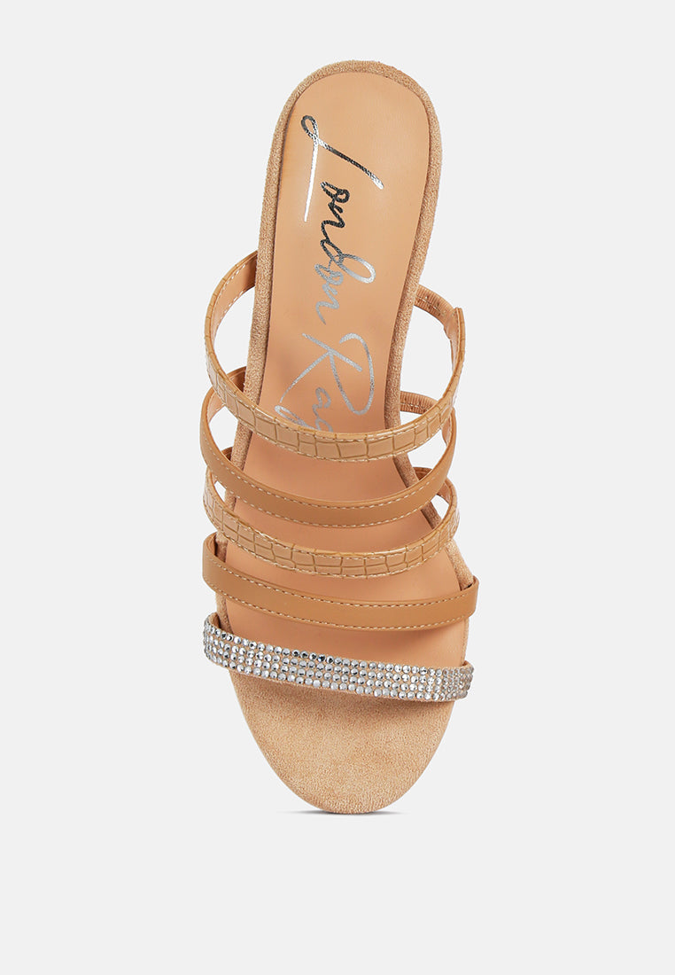 peaches strapped rhinestone embellished sandals-6