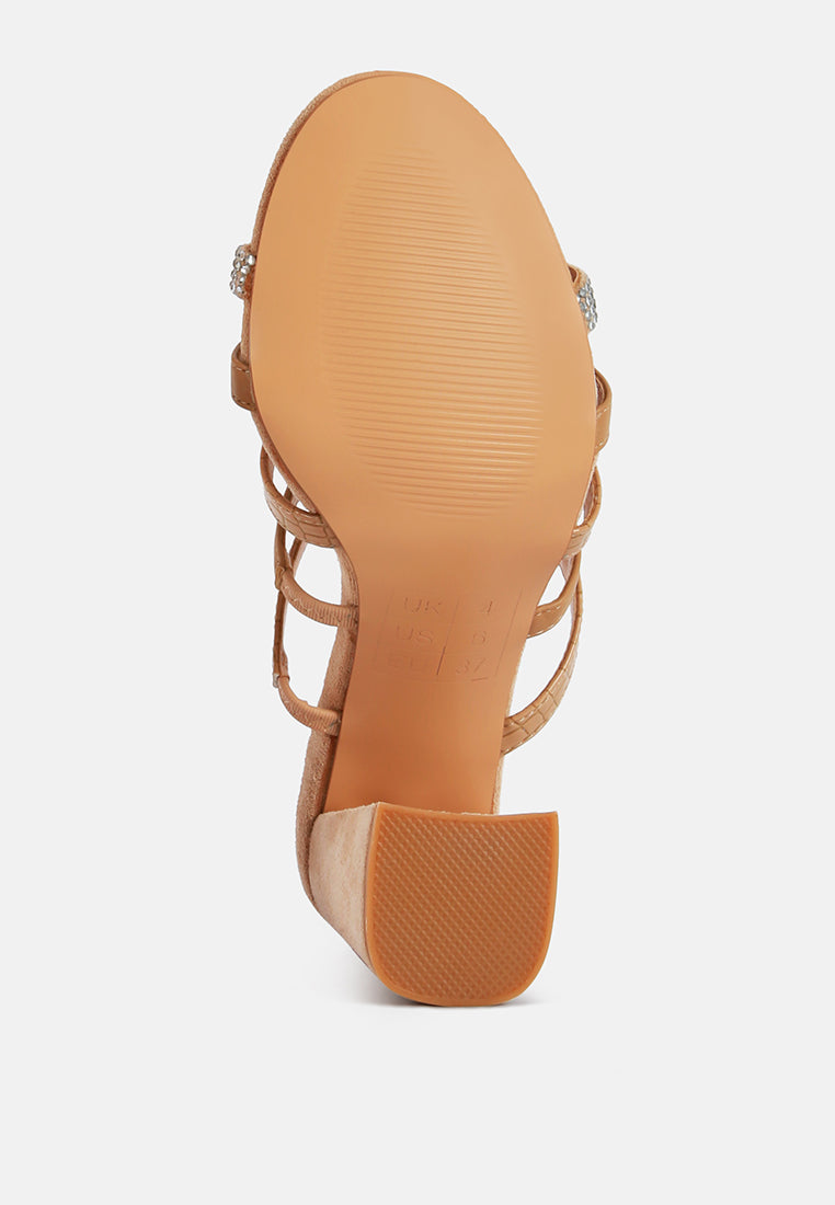 peaches strapped rhinestone embellished sandals-7