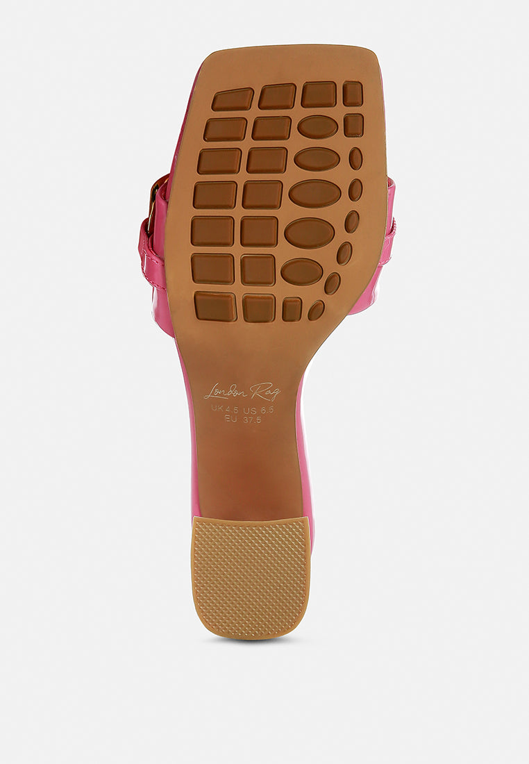 playdoll block heel sandal with metal chain detail-4