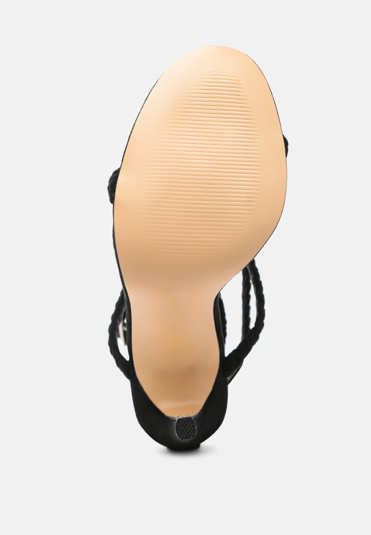 Sherri High Heeled Faux Suede Sandals-15