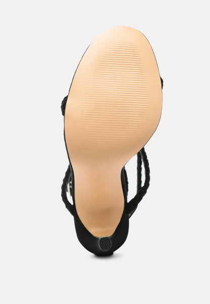 Sherri High Heeled Faux Suede Sandals-15
