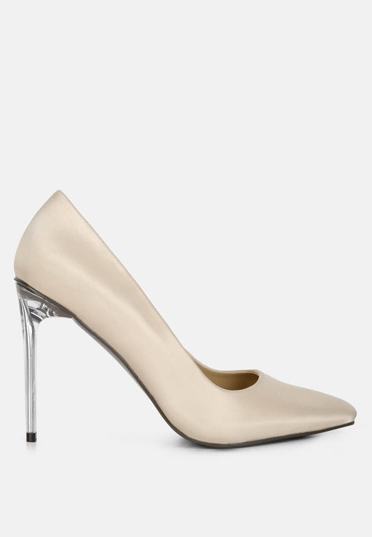 stakes clear high heel satin pump heels-0
