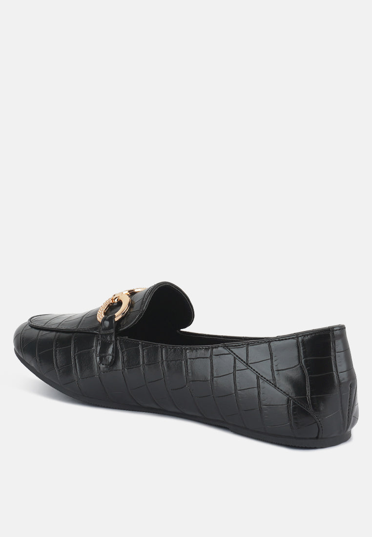 wibele croc textured metal show detail loafers-12