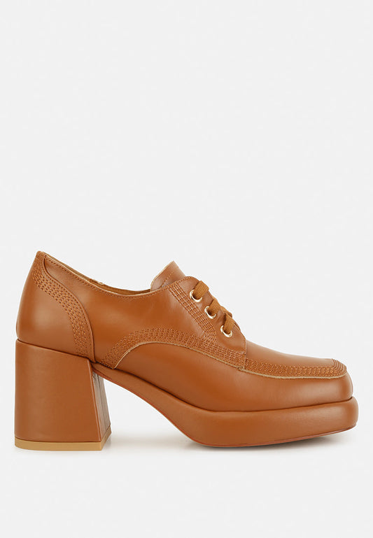 zaila leather block heel oxfords-0
