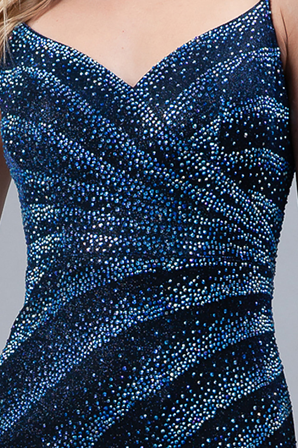 Side Slit Embellished Glitter Corset Back Long Prom Dress -9