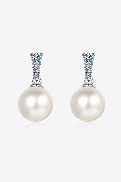 Moissanite Pearl Drop Earrings Posh Styles Apparel