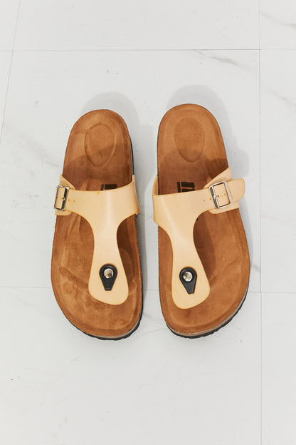 MMShoes Drift Away T-Strap Flip-Flop in Sand Posh Styles Apparel