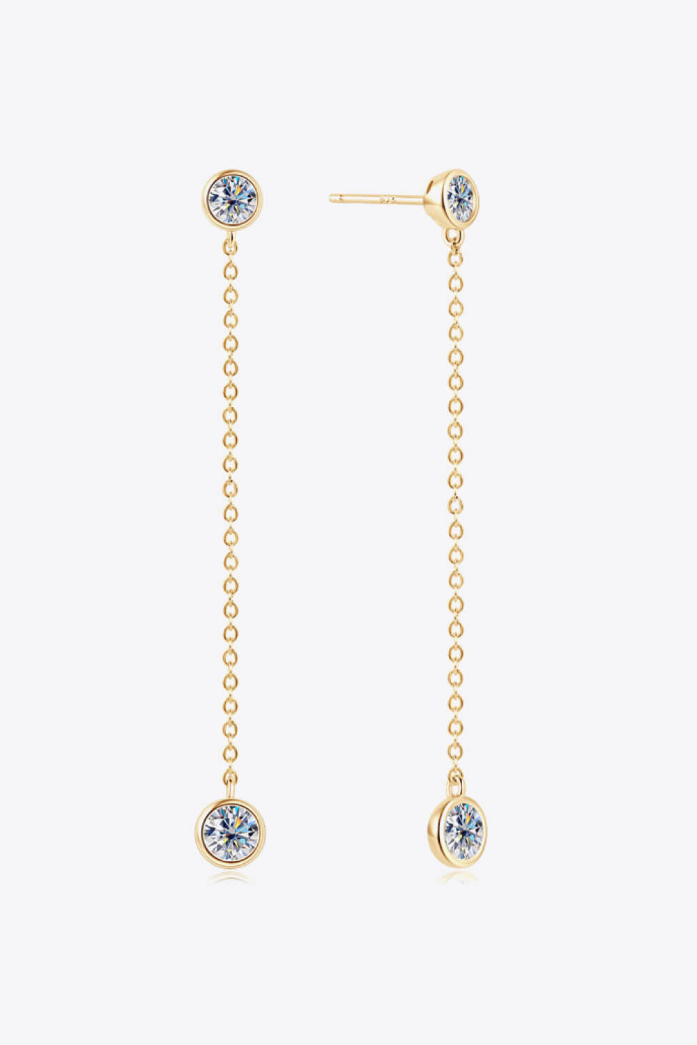 Adored Moissanite Chain Earrings Posh Styles Apparel