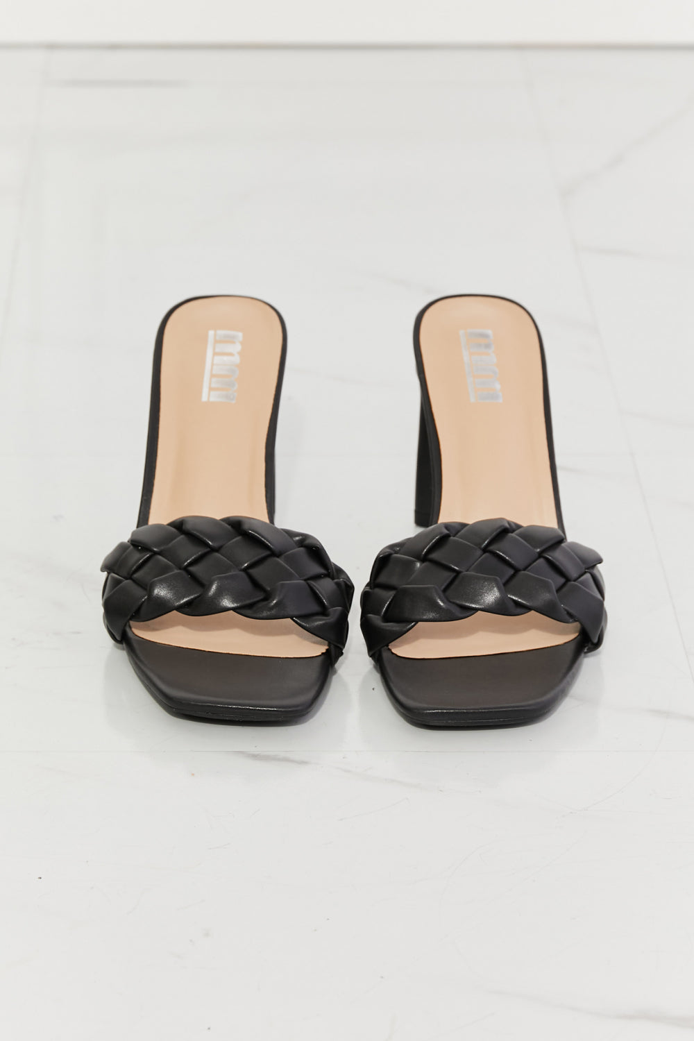 MMShoes Top of the World Braided Block Heel Sandals in Black Posh Styles Apparel