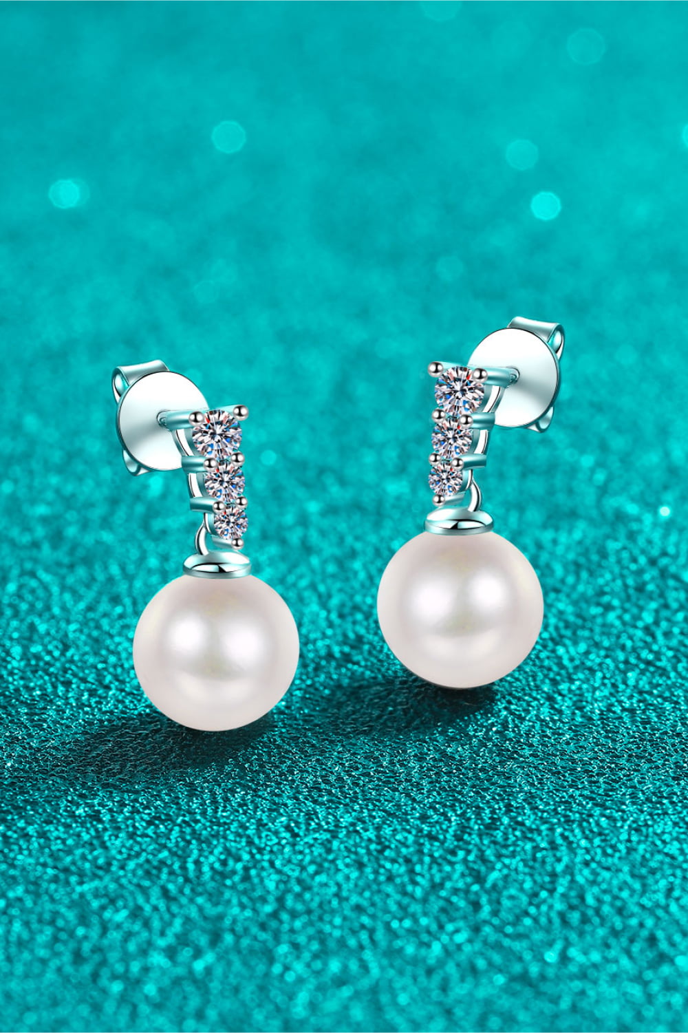 Moissanite Pearl Drop Earrings Posh Styles Apparel