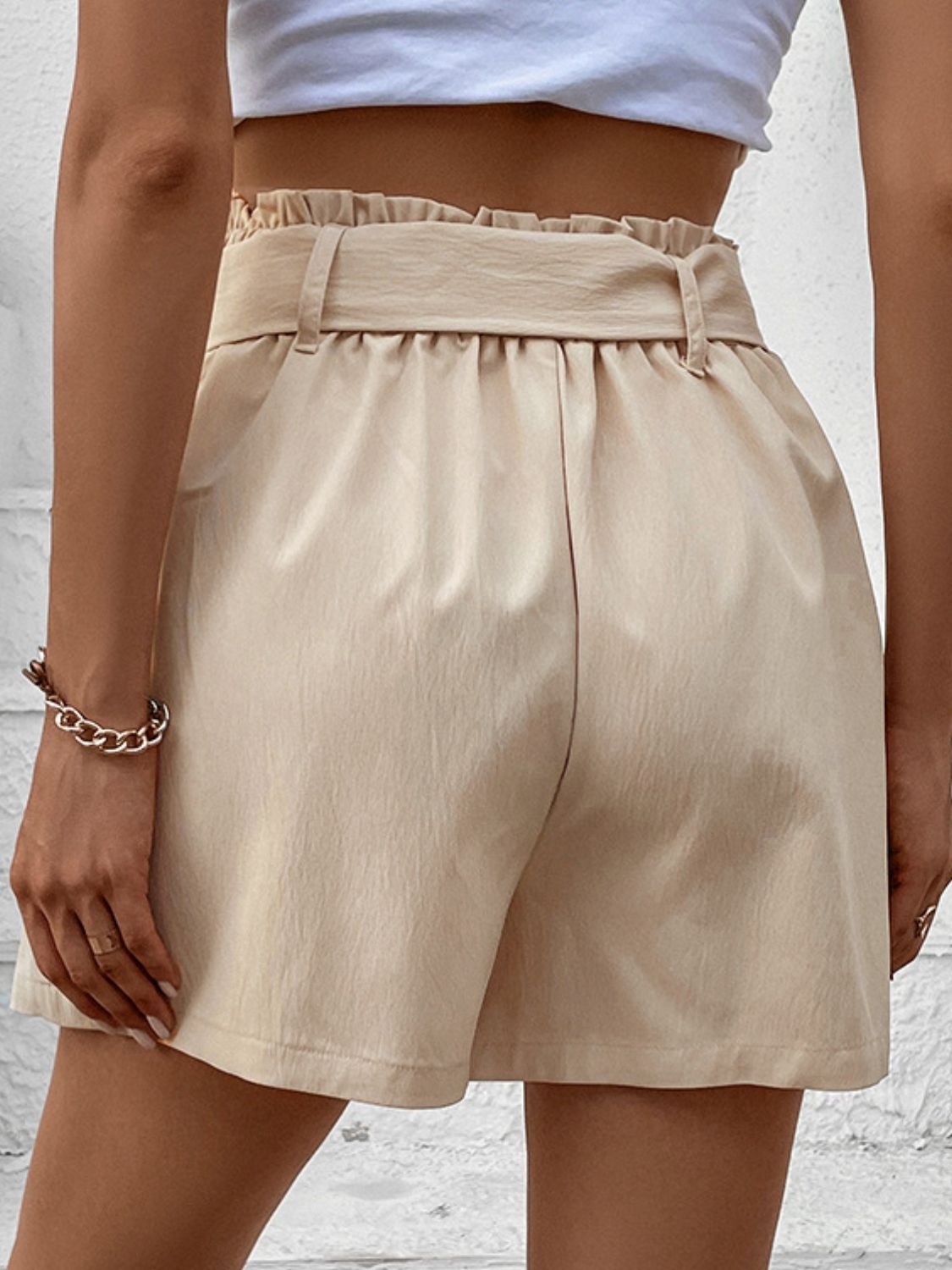 Belted Shorts with Pockets Posh Styles Apparel