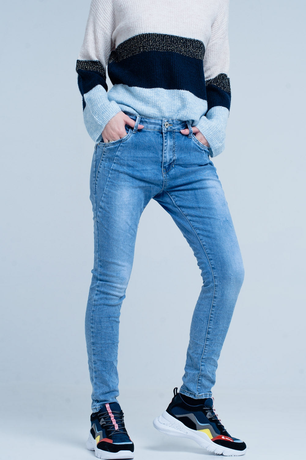 3d blue boyfriend jeansJeans