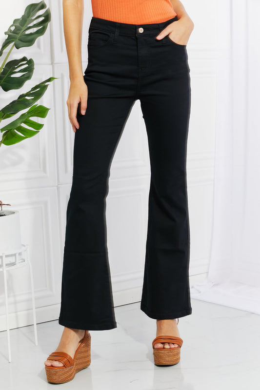 Zenana Clementine Full Size High-Rise Bootcut Jeans in Black Posh Styles Apparel