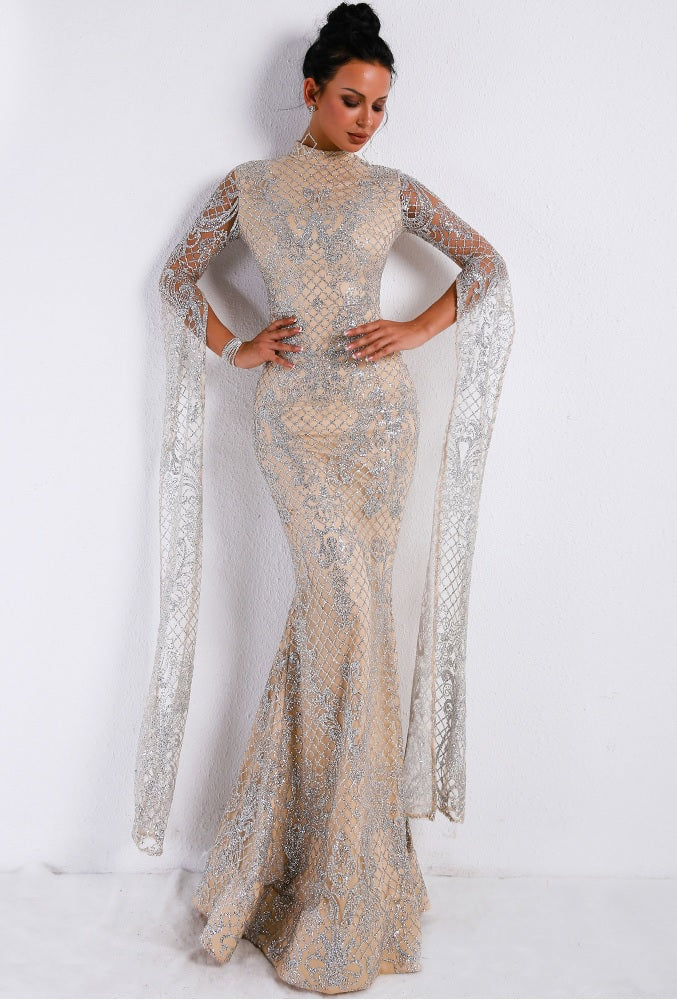 High Neck Evening Gown