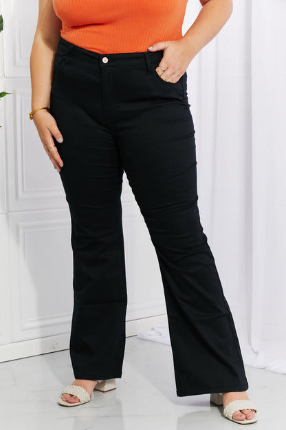 Zenana Clementine Full Size High-Rise Bootcut Jeans in Black Posh Styles Apparel