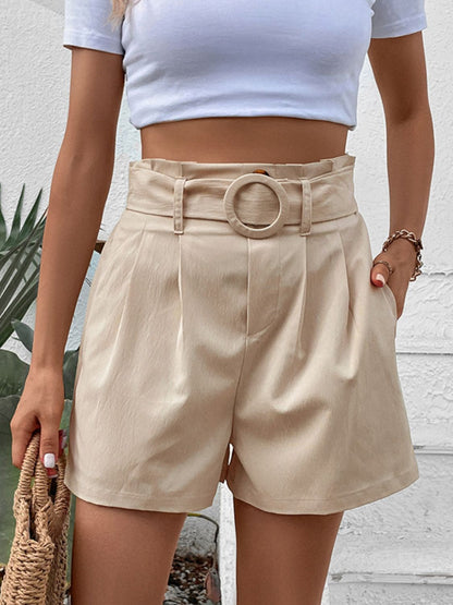 Belted Shorts with Pockets Posh Styles Apparel