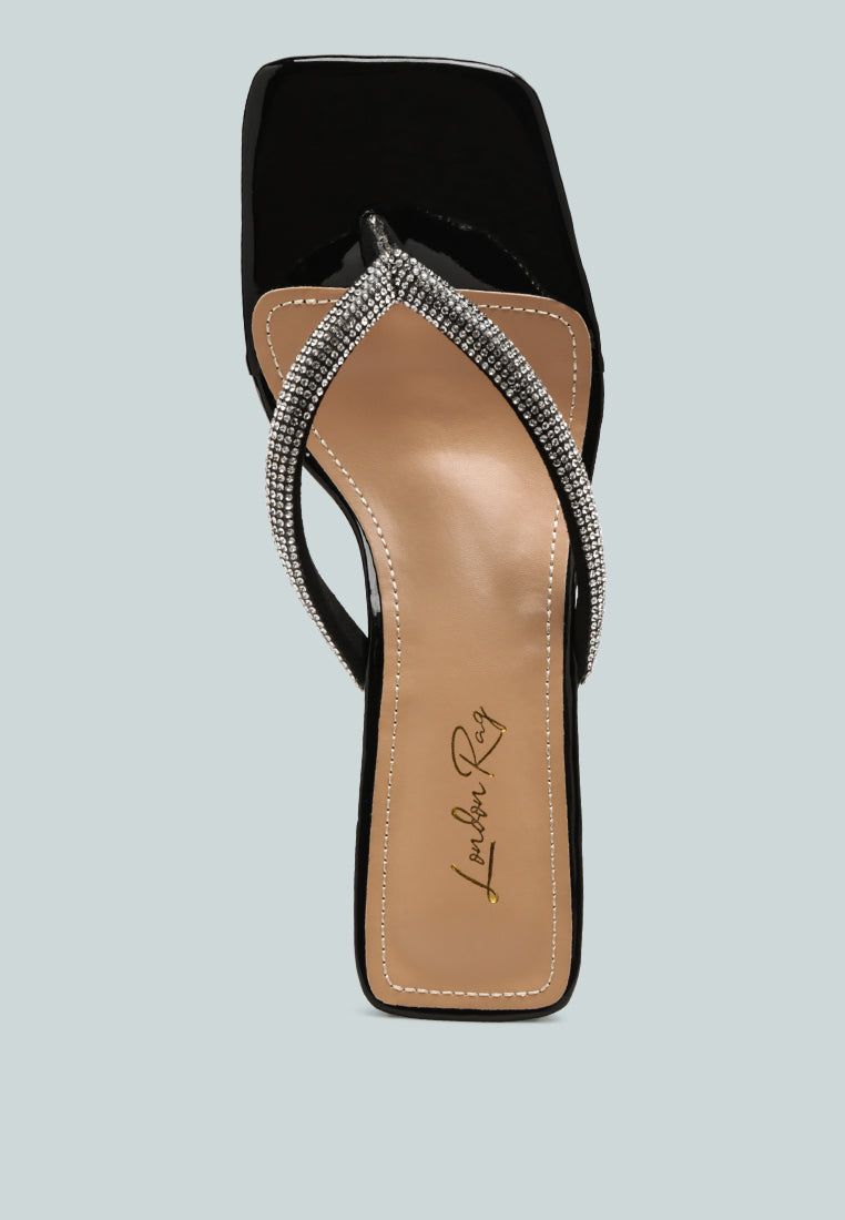 litchi rhinestone embellished strap sandals-9