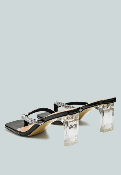 litchi rhinestone embellished strap sandals-8