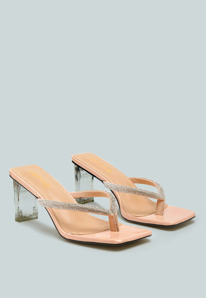 litchi rhinestone embellished strap sandals-2