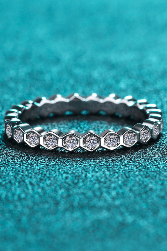 Moissanite 925 Sterling Silver Eternity Ring Posh Styles Apparel